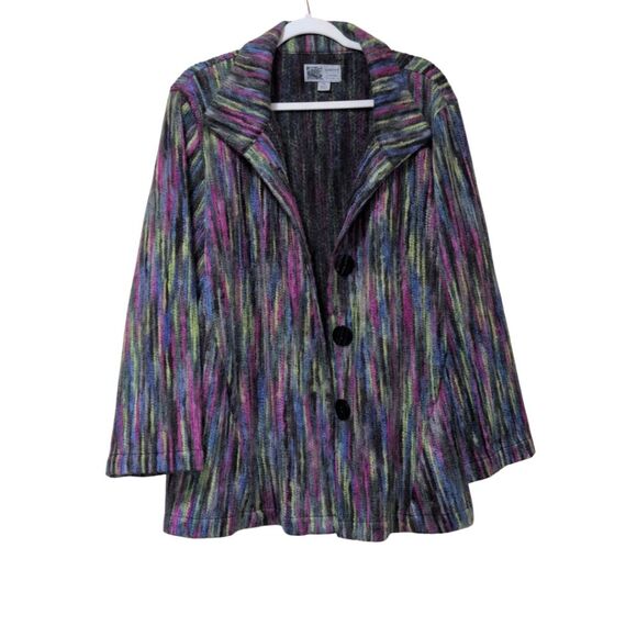 Habitat Jackets & Blazers - Habitat Multicolor Boho Striped Women's Blazer yarn jacket rainbow size XL